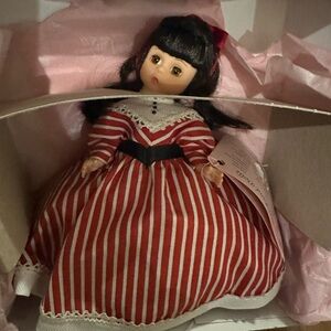 Madame Alexander Doll in Red and White Striped Dress